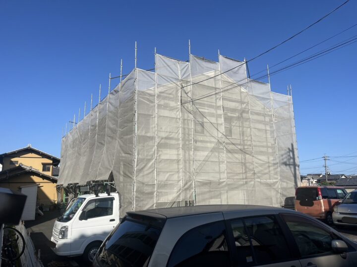 足場メッシュシート設置