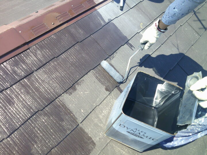 屋根【下塗り作業中】
