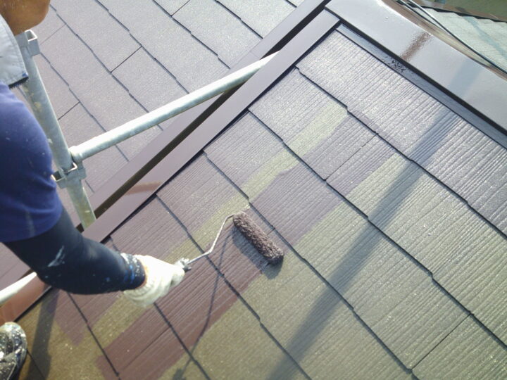 屋根【中塗り作業中】