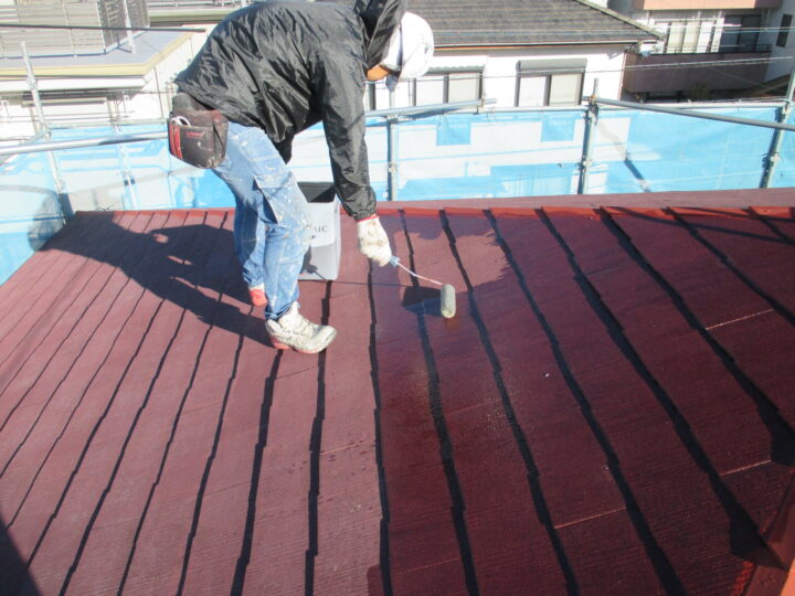 屋根【下塗り作業中】