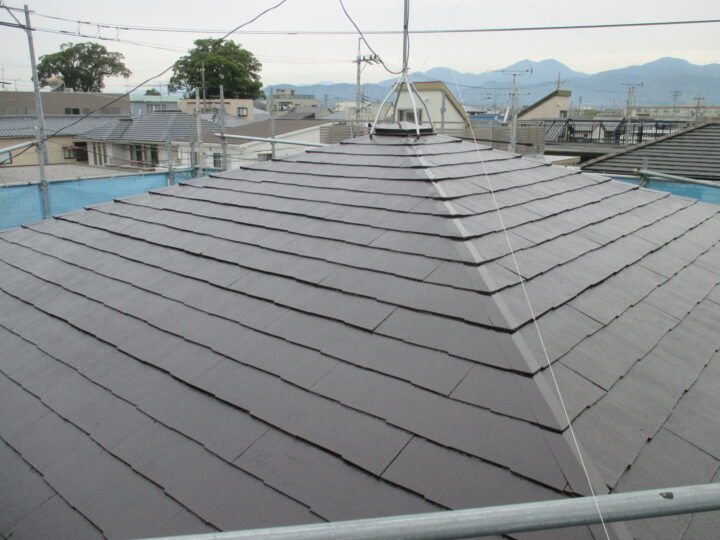 屋根【上塗り作業後】