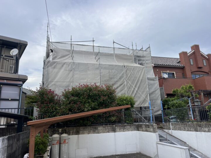 足場メッシュシート設置