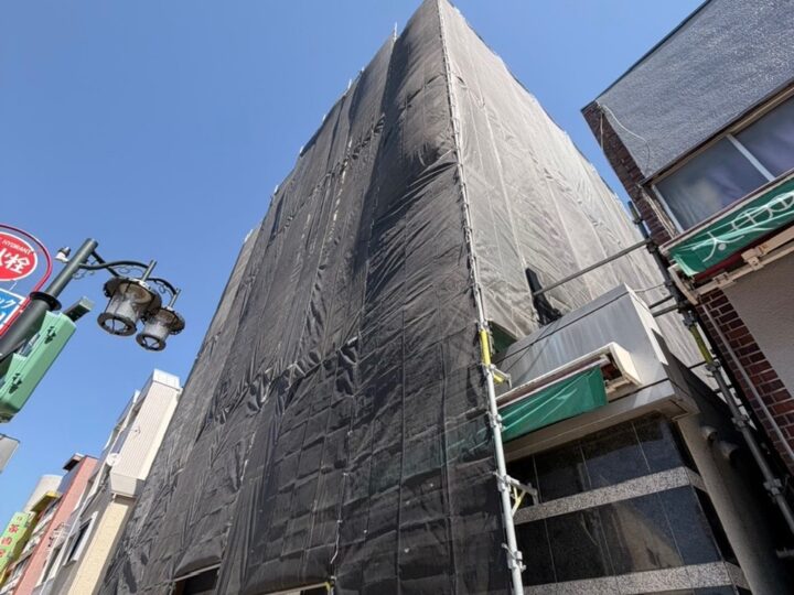 足場メッシュシート設置